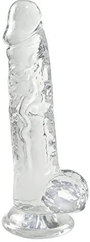 Gode réaliste, gode transparent de 19,5 cm avec ventouse puissante, dong flexible pour débutants avec plug anal, jouets sexuels pour femmes, hommes