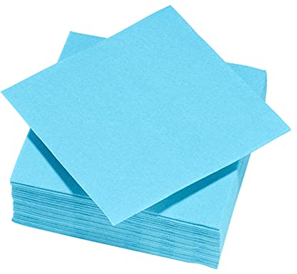 Le Nappage - Papierservietten Tex Touch - Farbe Türkisblau - FSC®-zertifizierte Servietten - Recycelbar und biologisch abbaubar - Packung mit 50 türkisfarbenen Servietten Größe 25 x 24 cm