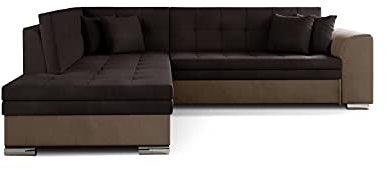 All4All Ecksofa Antonia mit Schlaffunktion Polstersofa Sofa Couch Eckcouch Wohnlandschaft Möbel 23 (Monolith29+Monolith09, Links)