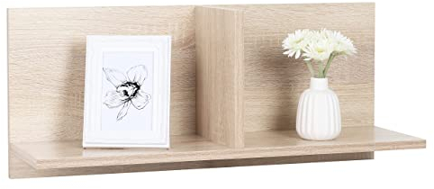RICOO Wandregal Holz Hängeregal WM013-ES 70 x 30 x 22 Regal Wand Schweberegal Regale für Wände Regalbrett Shelf Holzregal Bücherregal Eiche-Sonoma