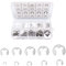 Circlips Interne, Anneau de Circlips Interne, E Clip Anneau, Ensemble de Circlip en Acier Inoxydable E-Clip, Lot de 120 anneaux de retenue à clip E - En acier - 10 tailles - Bouton pression interne