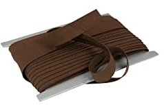 10 Meter Baumwoll - Schrägband/Einfassband Nahtband 100% Baumwolle Schrägbänder 18mm gefalzt (braun (24 D))