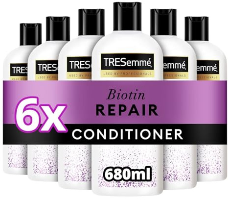 TRESemme Biotin Repair Conditioner repariert sichtbar 7 Arten von Schäden in 1 Anwendung für trockenes, strapaziertes Haar, 6 x 680 ml