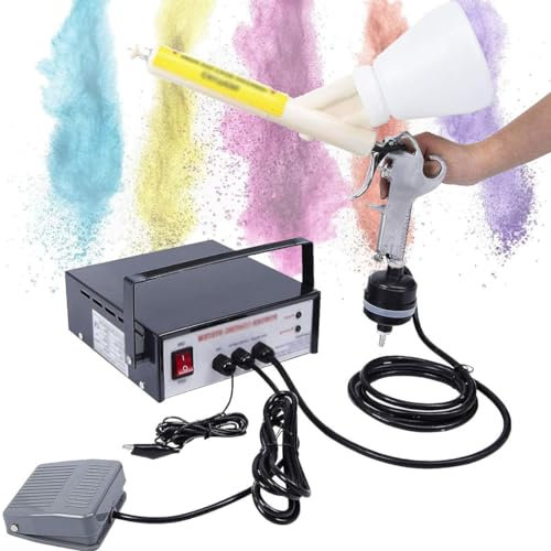 Powder Coating Gun Digital Electrostatic Coating Machine Experimental Spraying Machine Spraying Equipment Portable Powder Paint Powder Coating Gun,Black
