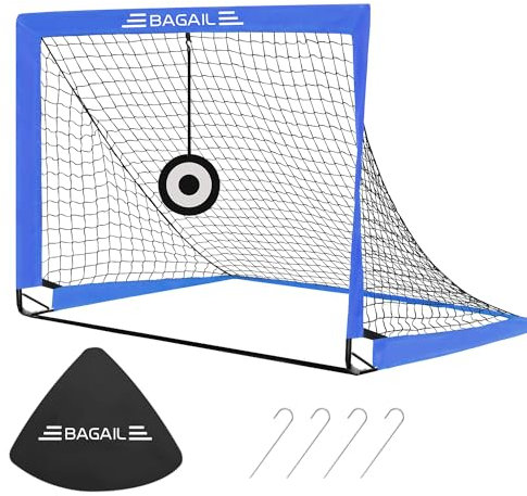 Bagail Fußballtor, Pop-up-Fußballnetz mit Zieltor, Erdnägeln und tragbarer Tragetasche, einfach zu montieren, ideal für Gartentraining und Freizeitspiele