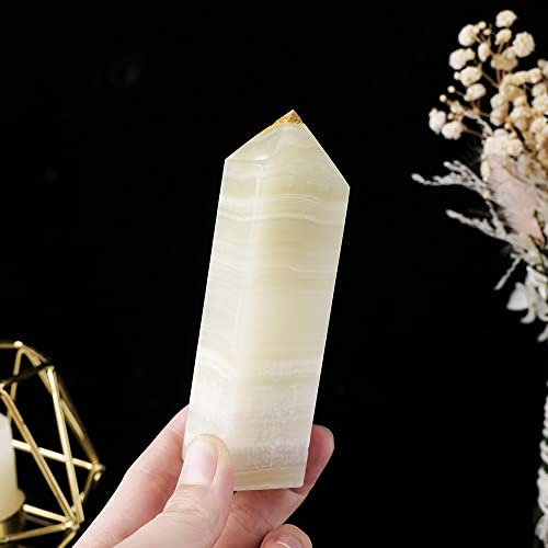 MQXFCZUX 1 Pieza de Piedra Natural, Columna de Cristal de Jade Afgano, Torre de Cristal de Piedras Preciosas, Varita de Punto de Cuarzo, decoración del hogar Inicio Colecciones(Size:300g)