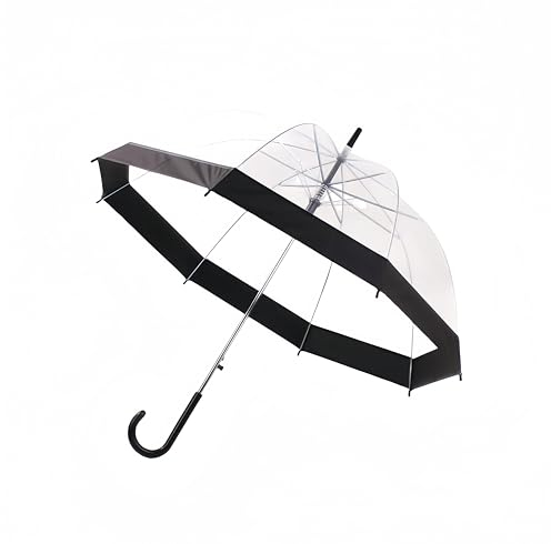 Klare Blase Regenschirm Große regensichere Schirmdach klar Regenschirme für Erwachsene Regenschirme für Regen perfekt für Hochzeiten, Graduierung - Automatisch Geöffnet (A-Schwarz Trim)