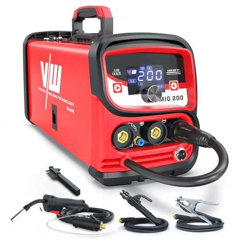 2025 Nuovo MIG200 Saldatrice a Filo Continuo Senza Gas, 3 In 1 MIG/MAG/ARC IGBT Inverter Saldatore con Pistola Di Saldatura MIG, MCU e Smart Digital LED Dispaly - VECTOR WELDING
