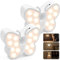 Coollamp Butterfly Night Lights, 1200mAh Rechargeable Motion Sensor Lights Indoor with 3 Lighting Mode, Magnetic Installation, Kids Wall Lamp for Hallway Stair Bathroom, 2 Pack