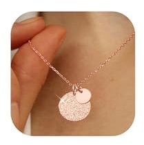 LOLIAS Kette Rosegold Damen Halskette Damen Rosegold Wasserfest Rosegold Ketten Damen Herz Münze Anhänger Rosegold Kette Damen Schmuck Rosegold