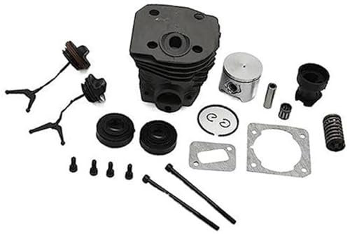 Vuzmode 44MM Cylinder Piston Fuel Oil Cap Seal Bolt Engine Rebuild Kit, for Husqvarna, 340 345 350 Gas Chain Saw Chainsaw Parts Vehicle fuel filler cap