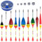 Posen Angeln Set 10 Stück Schwimmer Angeln, Angelposen Set mit 100 Bleischrot Angeln, Posenset als Angelzubehör und Schwimmerset, Forellen Posen Set für Unterschiedlich Fischarten in Seen Teichen