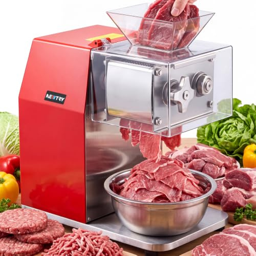 NEWTRY Kommerzielle Fleischschneider 850W 2,5mm Gastro Schneiden Würfeln | Edelstahl, leistungsstarker Motor, leicht zu reinigen, langlebig, vielseitig, für Metzgereien, Restaurants, hohe Effizienz