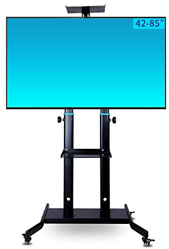 Mobile Tv Floor Stand With Mount Bracket And Wheels, For 42 43 50 55 60 65 70 75 80 85 Inch Hdr Led & Lcd Tv Screens, Black Beautiful Scenery