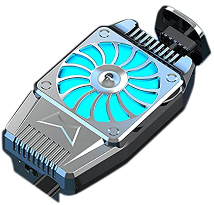 Plomevry Mobile Phone Cooler Mobile Game Cooler for and Android Mobile Phone Cooling Fan Rechargeable Silver