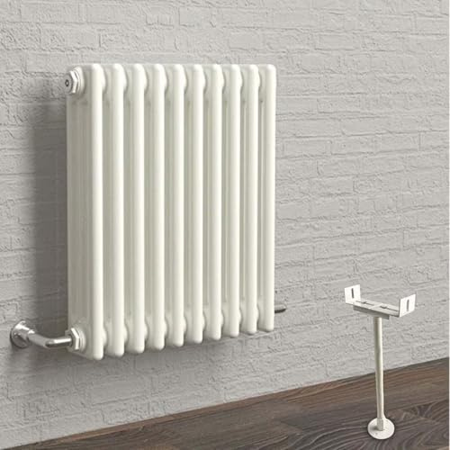 Gettimore Supports de radiateur vintage, hauteur réglable de 41 à 46 cm, radiateurs colonnes en fonte blanche