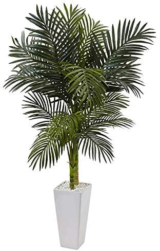Nearly Natural 5' Golden Cane Palm Indoor Floor Plant Artificial Tree, Green