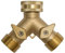 Solid Brass Double Hose Connector for Outdoor Tap and Garden Hoses – Screw On Y Garden Tap Fitting