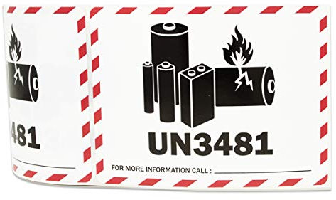 1 Roll - UN3471 Sticker Caution Lithium Battery Warning Labels 4x3 - 300 Label Per Roll