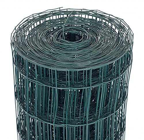 Oypla 1.2m x 25m Green PVC Coated Galvanised Steel Wire Mesh Fencing Garden Euro Stock Fencing