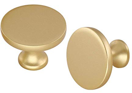 LONTAN 10 Stück Schrankknöpfe Gold Knöpfe Gold Schubladenknöpfe Möbelknöpfe Gold Schrankknauf Möbelknöpfe Messing Griffe Gold ein loch Schrankknöpfe Rund für Badezimmer