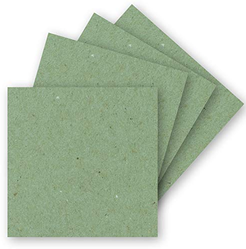 FarbenFroh by GUSTAV NEUSER 50 Einzel-Karten Quadratisch - 15 x 15 cm in Grün (Kraftpapier) - 240 g/m² - blanko Bastel-Karten, Postkarten, Bastelkarton in Ton-Papier Qualität