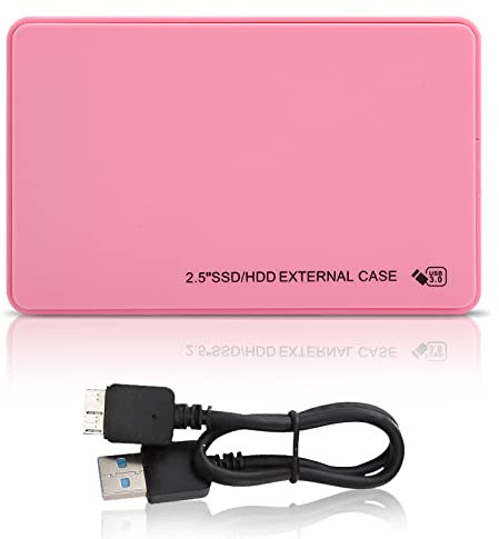 Agatige Boîtier de Disque Dur 2.5in, boîtier Externe de Disque Dur Mobile ABS 5Gbps Transmission HDD Box USB3.0 SATA(Rose)