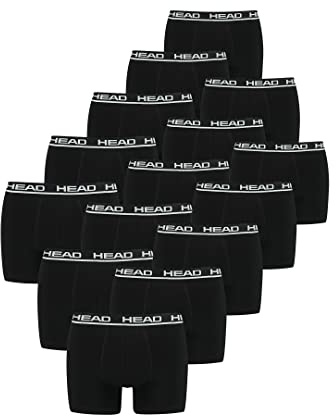 HEAD Herren Men's Basic Boxers Boxer Shorts 15 er Pack, Farbe:Black, Bekleidungsgröße:M