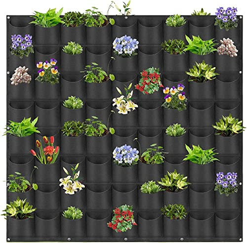 Fioriera Verticale da Parete, 72 Tasche Sospeso Borse Per La Coltivazione Delle Piante, Tasche Feltro Piante, Fioriera Verticale, Sacchetti per Piante, Wall Grow Bag, Decorazione Giardinaggio Planter