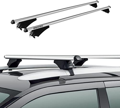 Menabo Grundträger Dachträger kompatibel mit Skoda Kodiaq 2017-2019 TÜV Aluminium Silber 2X