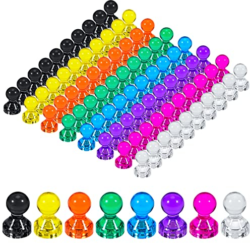 80 Stück Magnete für Magnettafel, 11 x 17 mm Kleine Kühlschrank, Multifunktion Whiteboard , Mini Stark für Pinnwand kühlschrankmagnete Schule Büro Hause (8 Farben)
