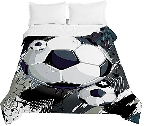 Odot 3D Futbol Colcha Bouti para Cama 90/135/150, Colchas Modernas Entretiempo Invierno y Verano, Cubrecama Manta para Sofa Decorativa Multiusos (130x150cm,fútbol 2)