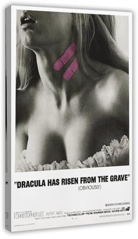 SPERKY Filmposter Dracula Rises from The Grave – Filmposter auf Leinwand, Wandkunst, Dekordruck, Gemälde für Wohnzimmer, Schlafzimmer, Dekoration, Rahmen-Stil, 20 x 30 cm