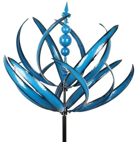 CALIBAN Moulin à vent en métal 3D alimenté par le vent, sculpture cinétique pour pelouse, éolienne solaire, décoration de cour et de jardin, B