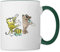 Spreadshirt Janosch Tiger und Freunde Machen Musik Tasse Zweifarbig, One size, Weiß/Dunkelgrün