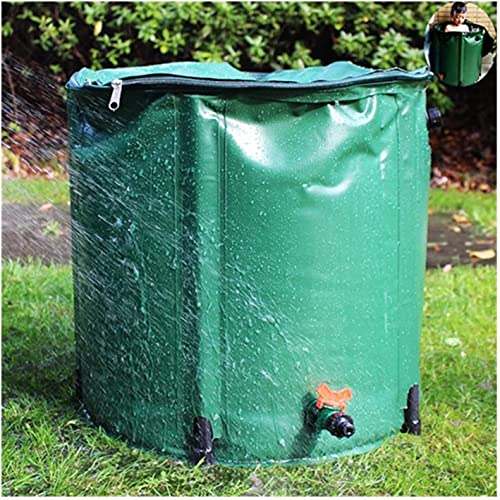 FUMBJFKT Water Barrel Foldable Flexible Water Tank, Collapsible Rain Barrel, Rainwater Collection System Mesh Filtering Flexible Spigot Connect a Hose For Garden Watering