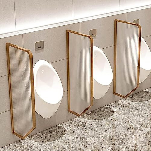 Urinarios Montados Pared Urinarios de Acero Inoxidable Protección de partición de Orinal Privacidad de Orinal para Hombres montado en la Pared, partición de Inodoro para baño público de nego
