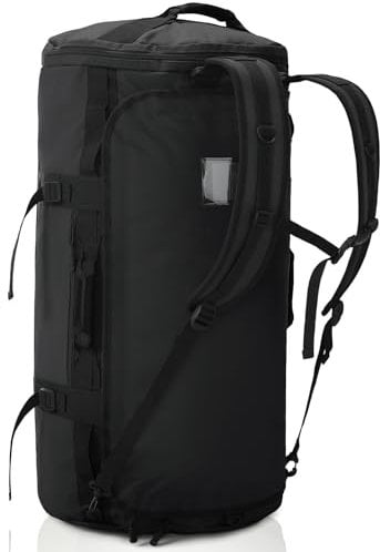 Haimont Sporttasche Herren Reisetasche, Convertible Travel Duffel Sporttaschen mit Schuhfach, große Heavy Duty Weekender Tasche, Wasserdicht, 90L/Schwarz