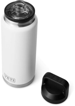 YETI Rambler Bottle Chug, Vacuum Insulated Stainless Steel Bottle with Chug Cap, White, 26 oz (760 ml)