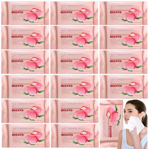 25Pack Luxury Individually Wrapped Disposable Makeup Remover Wet Wipe Face Cleansing Wipes; Multipurpose Skin Friendly Hands and Face Wipes; Travel Wet Wipes for Outdoors, Office, School, Daily Use