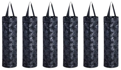 Bosiyrggrl Plastic Bag Storage Rack, Kitchen Grocery Garbage Bag Round Storage Bag Sundries Wall Storage Box Kitchen Storage Black