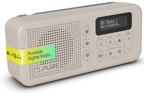 Pure Elan Move Tragbares Digitalradio DAB+ & FM mit Bluetooth 5.3, Ultra‑kompaktes Taschenradio mit Akku bis 16 Std, portables Radio mit Kopfhöreranschluss & LCD‑Display – Sand