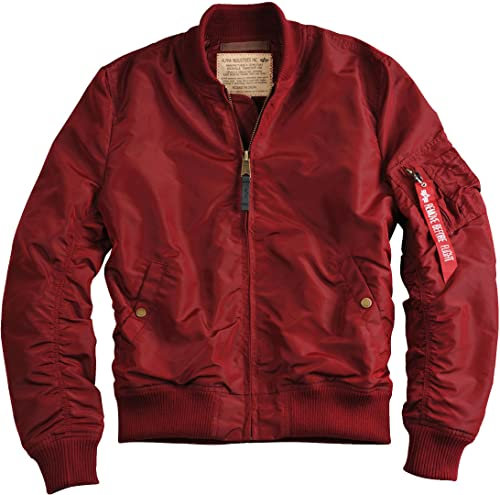 Alpha Industries Herren MA-1 TT Bomberjacke, Burgundy, XS