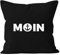 MoonWorks Maritmer Kissenbezug Moin mit Anker Deko-Kissen schwarz Unisize