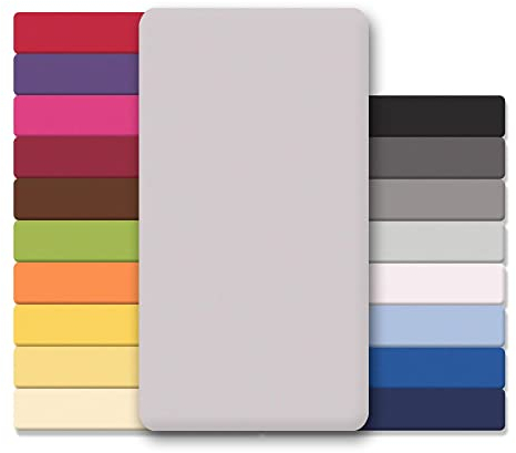CelinaTex Jersey Spannbettlaken Lucina 180x200-200x200cm Silber grau 100% Baumwolle gekämmt bis 26cm Matratzenhöhe Spannbettbezug, Leintuch, Bettlaken, elastisch, Strech, Oeko-Tex