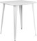 Flash Furniture Nolan Bar-Höhentisch aus Metall, für drinnen und draußen, 80 cm, quadratisch, Weiß
