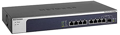 NETGEAR Switch Ethernet Multi-Gigabit da 10G a 8 porte Unmanaged XS508M, con 1 SFP+ da 10G, montaggio desktop o su rack e assistenza limitata a vita