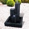 AMUR Fontaine de Jardin d'Extérieur et d'Intérieur avec Lumière LED 230 V pour Jardin, Terrasse, Salon, Balcon Trio-Basalt 75 cm