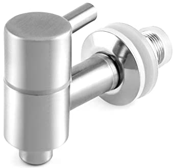 QWORK® Grifo de repuesto in acero inoxidable para dispensador de agua/bebidas/cervez, 16mm