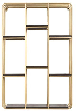 Buchstützenunterstützung Wandregal Schlafzimmer Wand hängende Wand Gold-Bücherregal Schmiedeeisen Dekorative Rahmen Dekorative Buchstütze